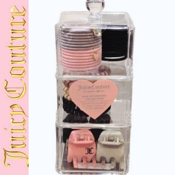 Juicy Couture Hair Accressory Collection w/Stackable Storage Container - Picture 1 of 11